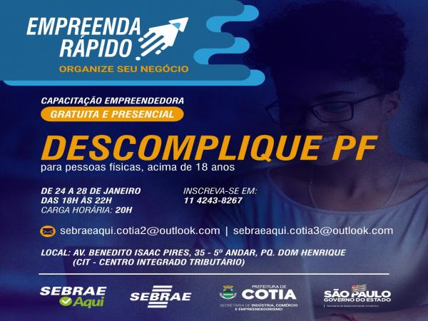 Inscrições abertas para o curso “Descomplique” em parceria com o SEBRAE