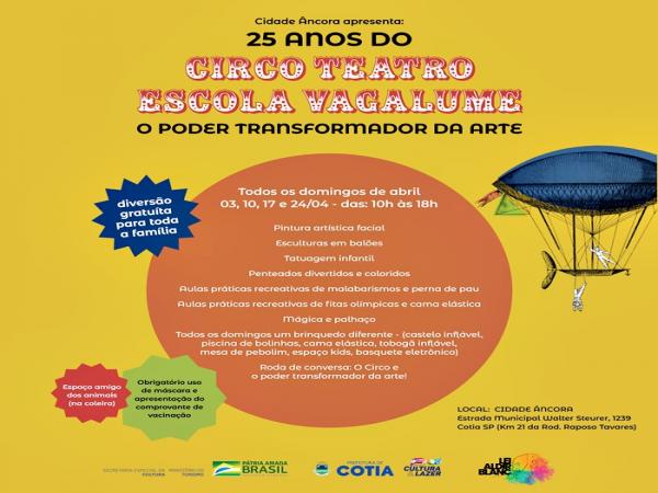 Respeitável público: em abril tem programação da cultura circense gratuita na Cidade Âncora