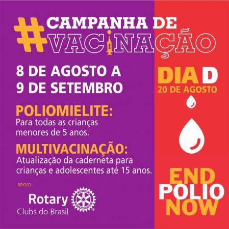 Rotary Clubs da região se unem para erradicar a pólio