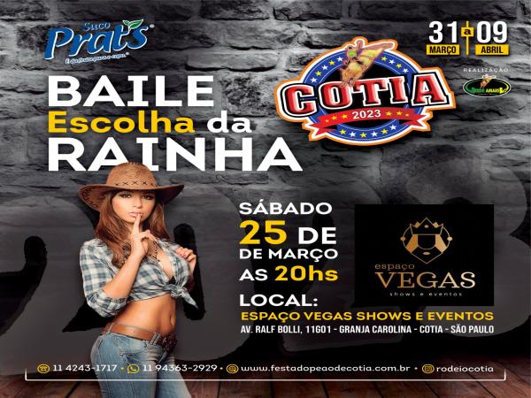 Baile da Rainha no Vegas Club divulgará corte do Rodeio de Cotia neste sábado, 25